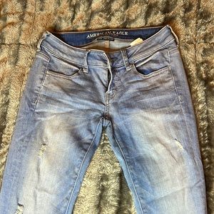 American Eagle super super stretch light blue jegging